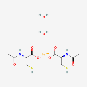 molecular formula C10H20FeN2O8S2 B12718156 Ferrous acetylcysteine dihydrate CAS No. 111056-17-8