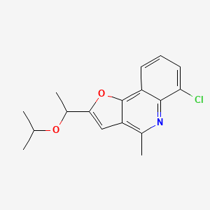 molecular formula C17H18ClNO2 B12718228 6-Chloro-4-methyl-2-(1-(1-methylethoxy)ethyl)furo(3,2-c)quinoline CAS No. 88654-65-3