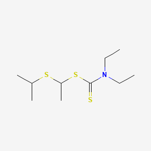 molecular formula C10H21NS3 B12718232 1-((1-Methylethyl)thio)ethyl diethylcarbamodithioate CAS No. 112165-11-4