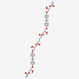 molecular formula C54H66O16 B12718239 Bis(2-hydroxy-3-(4-(1-(4-(2-hydroxy-3-((1-oxoallyl)oxy)propoxy)phenyl)isopropyl)phenoxy)propyl) adipate CAS No. 67696-49-5