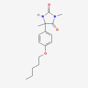 molecular formula C16H22N2O3 B12718246 3,5-Dimethyl-5-(4-(pentyloxy)phenyl)-2,4-imidazolidinedione CAS No. 134721-61-2