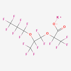 molecular formula C9F17KO4 B12718253 Potassium 2,3,3,3-tetrafluoro-2-(1,1,2,3,3,3-hexafluoro-2-(heptafluoropropoxy)propoxy)propionate CAS No. 67118-57-4