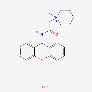 molecular formula C21H25BrN2O2 B12718258 1-Methyl-1-(9-xanthenylcarbamoylmethyl)piperidinium bromide CAS No. 102207-39-6