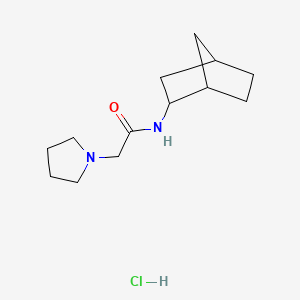 molecular formula C13H23ClN2O B12718264 N-(2-Norbornanyl)-1-pyrrolidineacetamide hydrochloride CAS No. 102367-05-5