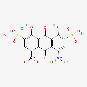 molecular formula C14H5KN2O14S2 B12718277 Potassium hydrogen-9,10-dihydro-1,8-dihydroxy-4,5-dinitro-9,10-dioxoanthracene-2,7-disulphonate CAS No. 93919-23-4