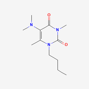 B12718838 Uracil, 1-butyl-5-(dimethylamino)-3,6-dimethyl- CAS No. 102613-19-4