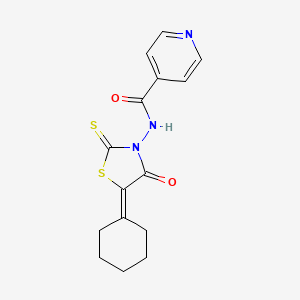 N-(5-Cyclohexylidene-4-oxo-2-thioxo-3-thiazolidinyl)-4-pyridinecarboxamide