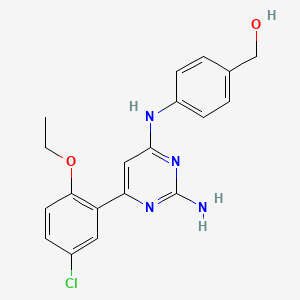 Benzenemethanol, 4-((2-amino-6-(5-chloro-2-ethoxyphenyl)-4-pyrimidinyl)amino)-