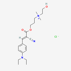 molecular formula C21H32ClN3O3 B12719472 (3-((2-Cyano-3-(4-(diethylamino)phenyl)-1-oxoallyl)oxy)propyl)(2-hydroxyethyl)dimethylammonium chloride CAS No. 93981-78-3