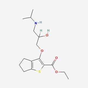 4H-Cyclopenta(b)thiophene-2-carboxylic acid, 5,6-dihydro-3-(2-hydroxy-3-((1-methylethyl)amino)propoxy)-, ethyl ester