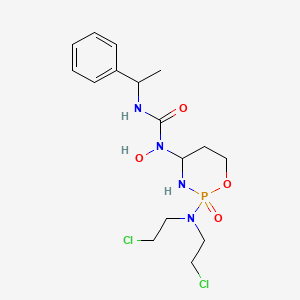 Urea, N-(2-(bis(2-chloroethyl)amino)tetrahydro-2H-1,3,2-oxazaphosphorin-4-yl)-N-hydroxy-N'-(1-phenylethyl)-, P-oxide