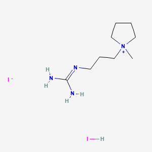 molecular formula C9H22I2N4 B12719608 1-(3-Guanidinopropyl)-1-methylpyrrolidinium iodide hydriodide CAS No. 93483-84-2