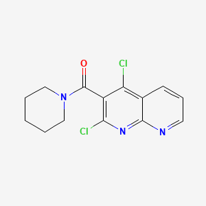 Piperidine, 1-((2,4-dichloro-1,8-naphthyridin-3-yl)carbonyl)-