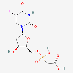 (Hydroxy-(3-hydroxy-5-(5-iodo-2,4-dioxo-3,4-dihydro-2H-pyrimidin-1-yl)-tetrahydro-furan-2-ylmethoxy)-phosphoryl)-acetic acid