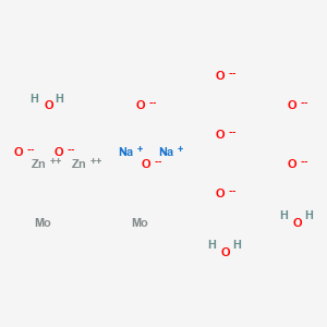 molecular formula H6Mo2Na2O12Zn2-12 B12719663 Molybdenum sodium zinc oxide (Mo4Na2Zn4O17), trihydrate CAS No. 57606-42-5