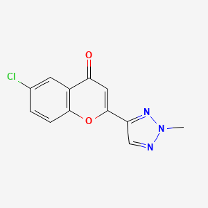 molecular formula C12H8ClN3O2 B12719674 4H-1-Benzopyran-4-one, 6-chloro-2-(2-methyl-1H-1,2,3-triazol-4-yl)- CAS No. 119584-89-3