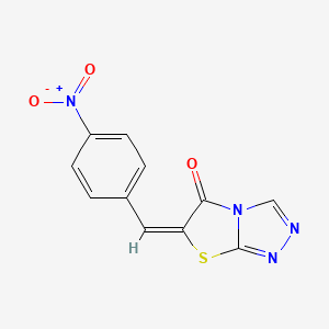 molecular formula C11H6N4O3S B12719698 6-((4-Nitrophenyl)methylene)thiazolo(2,3-c)-1,2,4-triazol-5(6H)-one CAS No. 95356-76-6