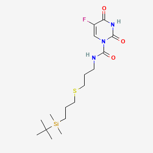 molecular formula C17H30FN3O3SSi B12719719 1(2H)-Pyrimidinecarboxamide, 3,4-dihydro-N-(3-((3-((1,1-dimethylethyl)dimethylsilyl)propyl)thio)propyl)-2,4-dioxo-5-fluoro- CAS No. 103579-47-1