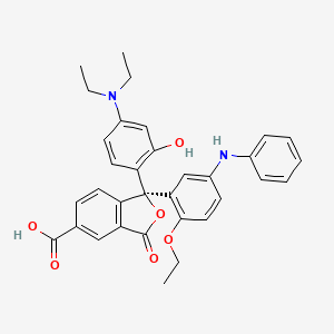 5-Isobenzofurancarboxylic acid, 1-(4-(diethylamino)-2-hydroxyphenyl)-1-(2-ethoxy-5-(phenylamino)phenyl)-1,3-dihydro-3-oxo-