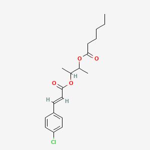 molecular formula C19H25ClO4 B12719737 2-((3-(4-Chlorophenyl)-1-oxo-2-propenyl)oxy)-1-methylpropyl hexanoate CAS No. 84006-42-8