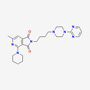 molecular formula C25H33N7O2 B12719783 1H-Pyrrolo(3,4-c)pyridine-1,3(2H)-dione, 6-methyl-4-(1-piperidinyl)-2-(4-(4-(2-pyrimidinyl)-1-piperazinyl)butyl)- CAS No. 160244-10-0