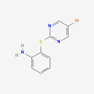 molecular formula C10H8BrN3S B1271979 2-[(5-溴嘧啶-2-基)硫代]苯胺 CAS No. 849021-43-8