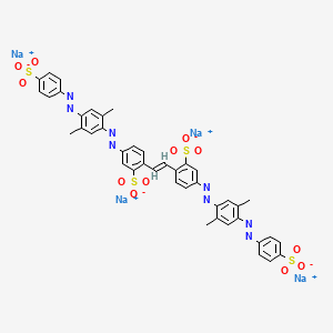 Tetrasodium 4,4'-bis((2,5-dimethyl-4-((4-sulphonatophenyl)azo)phenyl)azo)stilbene-2,2'-disulphonate