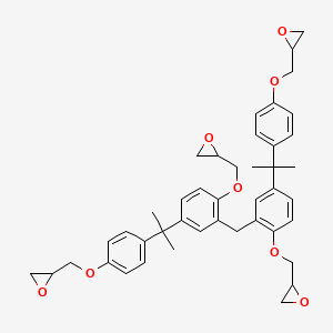 molecular formula C43H48O8 B12719817 2,2'-[Methylenebis[4-[1-methyl-1-[4-(oxiranylmethoxy)phenyl]ethyl]-2,1-phenylene]bis(oxymethylene)]bisoxirane CAS No. 94134-27-7