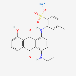 molecular formula C24H21N2NaO6S B12719906 Sodium 3-((9,10-dihydro-8-hydroxy-4-(isopropylamino)-9,10-dioxo-1-anthryl)amino)toluene-4-sulphonate CAS No. 83006-72-8