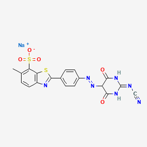 Sodium 2-(4-((2-(cyanoimino)hexahydro-4,6-dioxopyrimidin-5-yl)azo)phenyl)-6-methylbenzothiazole-7-sulphonate