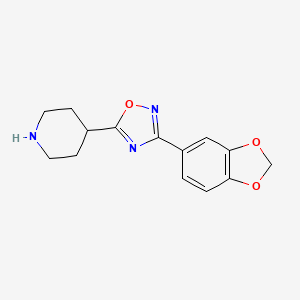 molecular formula C14H15N3O3 B1271996 4-[3-(1,3-苯并二氧杂环-5-基)-1,2,4-恶二唑-5-基]哌啶 CAS No. 849925-04-8