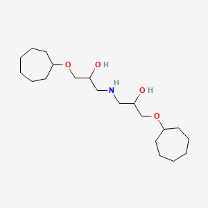 molecular formula C20H39NO4 B12719984 1,1'-Iminobis(3-(cycloheptyloxy)-2-propanol) CAS No. 89100-88-9