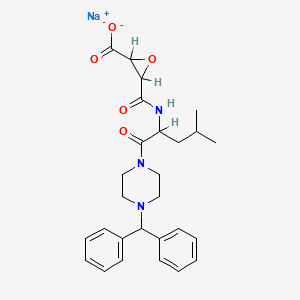 Oxiranecarboxylic acid, 3-(((1-((4-(diphenylmethyl)-1-piperazinyl)carbonyl)-3-methylbutyl)amino)carbonyl)-, monosodium salt