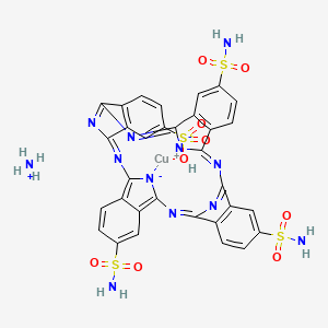 Ammonium (9,16,23-trisulphamoyl-29H,31H-phthalocyanine-2-sulphonato(3-)-N29,N30,N31,N32)cuprate(1-)