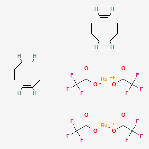 molecular formula C24H24F12O8Ru2 B12720032 (Ru(COD)(CF3OCO)2)2 CAS No. 133873-70-8