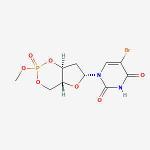 5-Bromo-1-((6R)-2-methoxy-2-oxidotetrahydro-4H-furo(3,2-d)(1,3,2)dioxaphosphinin-6-yl)pyrimidine-2,4(1H,3H)-dione