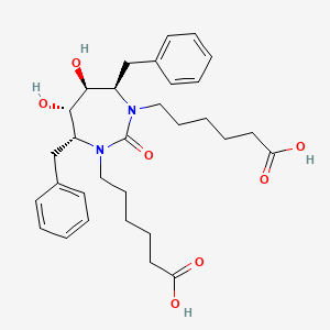 1H-1,3-Diazepine-1,3(2H)-dihexanoic acid, tetrahydro-5,6-dihydroxy-2-oxo-4,7-bis(phenylmethyl)-, (4R,5S,6S,7R)-