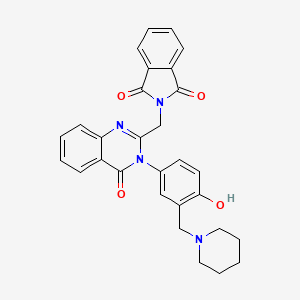 molecular formula C29H26N4O4 B12720059 1H-Isoindole-1,3(2H)-dione, 2-((3,4-dihydro-3-(4-hydroxy-3-(1-piperidinylmethyl)phenyl)-4-oxo-2-quinazolinyl)methyl)- CAS No. 134700-33-7