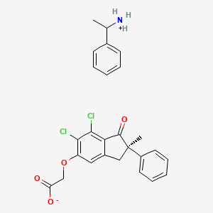 alpha-Methylbenzylammonium (R)-((6,7-dichloro-2,3-dihydro-2-methyl-1-oxo-2-phenyl-1H-inden-5-yl)oxy)acetate