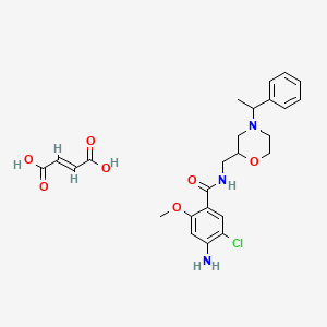 4-amino-5-chloro-2-methoxy-N-[[4-(1-phenylethyl)morpholin-2-yl]methyl]benzamide;(E)-but-2-enedioic acid