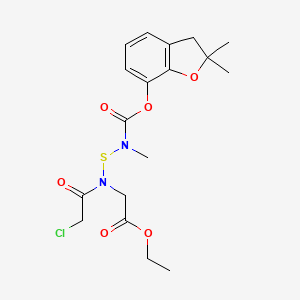 Glycine, N-(chloroacetyl)-N-(((((2,3-dihydro-2,2-dimethyl-7-benzofuranyl)oxy)carbonyl)methylamino)thio)-, ethyl ester