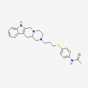 molecular formula C25H30N4OS B12720103 N-[4-[3-(3,6,17-triazatetracyclo[8.7.0.03,8.011,16]heptadeca-1(10),11,13,15-tetraen-6-yl)propylsulfanyl]phenyl]acetamide CAS No. 115030-35-8