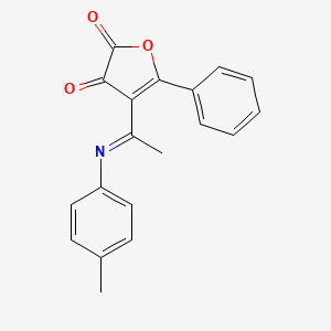 molecular formula C19H15NO3 B12720104 4-(1-((4-Methylphenyl)imino)ethyl)-5-phenyl-2,3-furandione CAS No. 88556-37-0