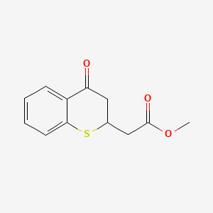 molecular formula C12H12O3S B12720105 Methyl 3,4-dihydro-4-oxo-2H-1-benzothiopyran-2-acetate CAS No. 86628-20-8