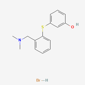 molecular formula C15H18BrNOS B12720114 Phenol, 3-((2-((dimethylamino)methyl)phenyl)thio)-, hydrobromide CAS No. 127906-25-6