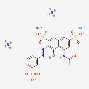 5-Acetamido-4-hydroxy-3-((3-phosphonophenyl)azo)naphthalene-2,7-disulphonic acid, ammonium sodium salt