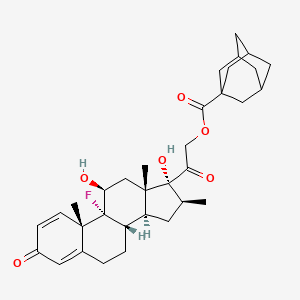 molecular formula C33H43FO6 B12720139 9-Fluoro-11beta,17-dihydroxy-16beta-methylpregna-1,4-diene-3,20-dione 21-(tricyclo(3.3.1.13,7)dec-1-ylformate) CAS No. 40242-27-1