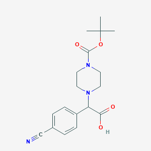 molecular formula C18H23N3O4 B1272014 2-(4-Boc-piperazinyl)-2-(4-cyanophenyl)acetic acid CAS No. 885274-36-2