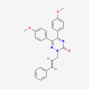 molecular formula C26H23N3O3 B12720161 5,6-Bis(4-methoxyphenyl)-2-(3-phenyl-2-propenyl)-1,2,4-triazin-3(2H)-one CAS No. 102429-76-5