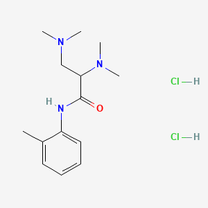 molecular formula C14H25Cl2N3O B12720162 2,3-Bis(dimethylamino)-o-propionotoluidide dihydrochloride CAS No. 106595-75-9